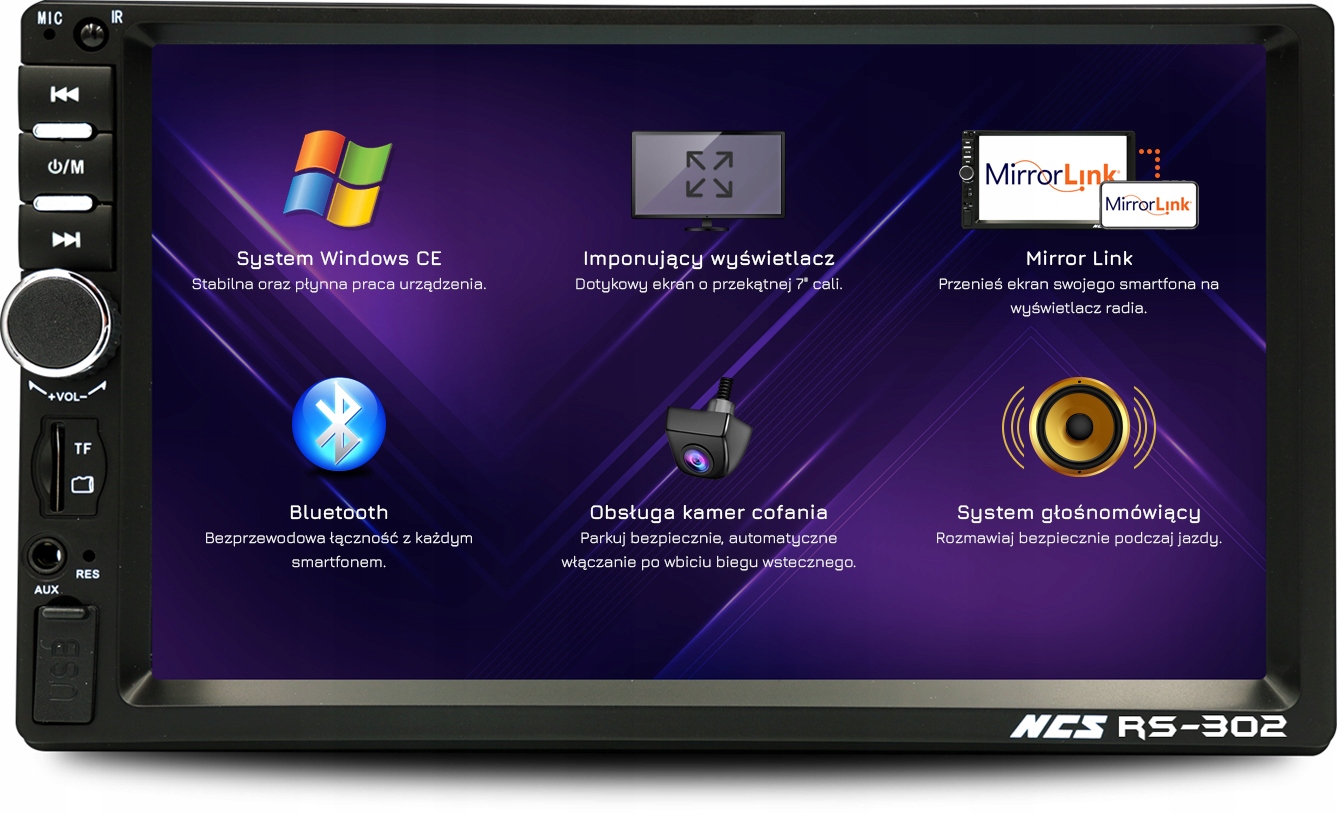 RADIO SAMOCHODOWE 7" do FORD GALAXY 2000 - 2005 BT Stan opakowania oryginalne