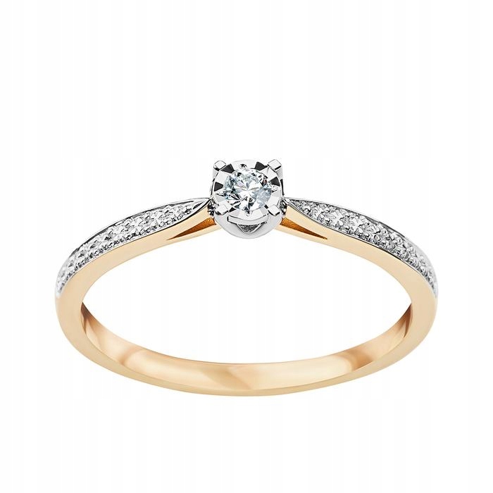 Złoty Pierścionek z Diamentem r19 17209 Verona Jewellery