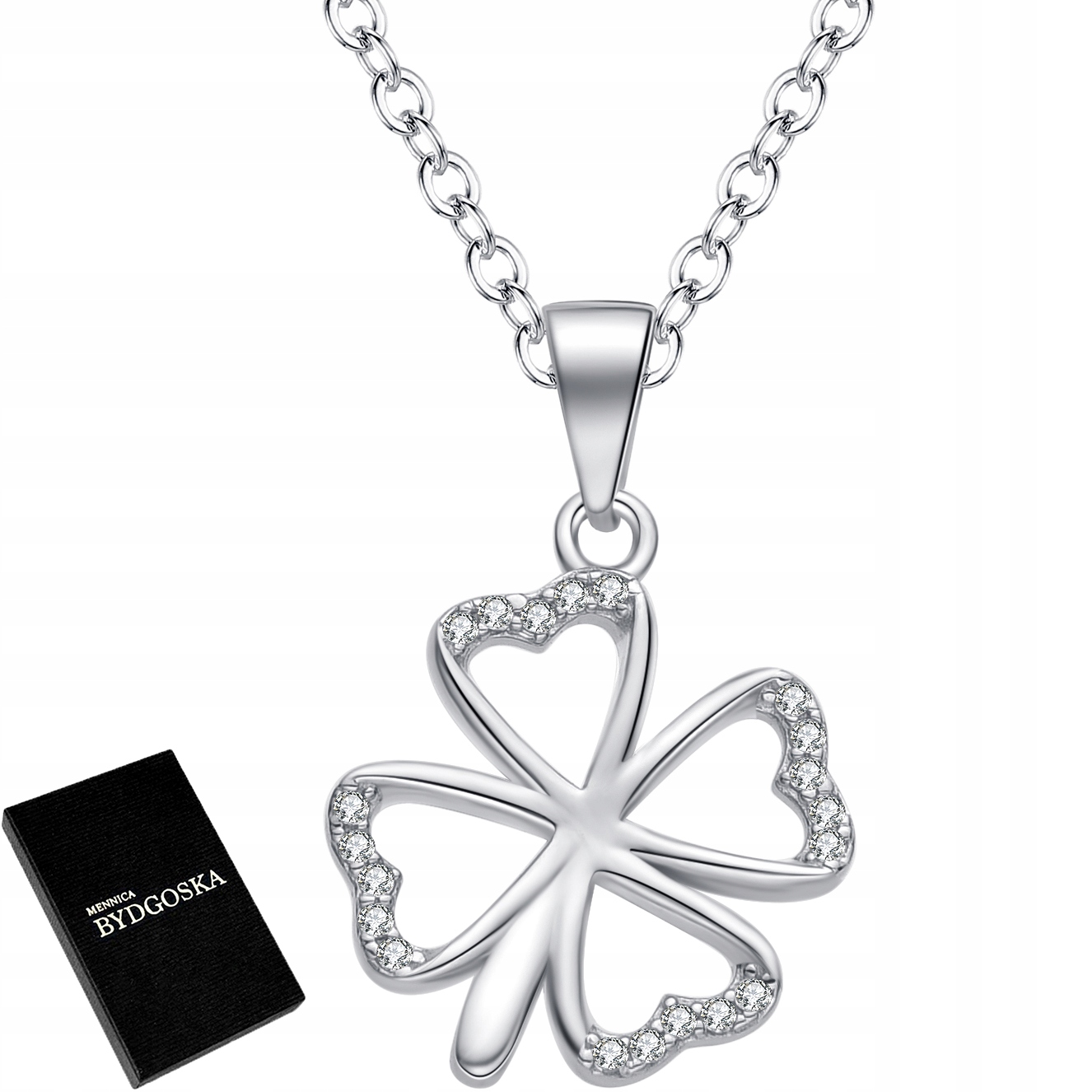 Stříbrný Náhrdelník Dámský Řetízek S Přívěskem Čtyřlístek Stříbro O Ryzosti 925