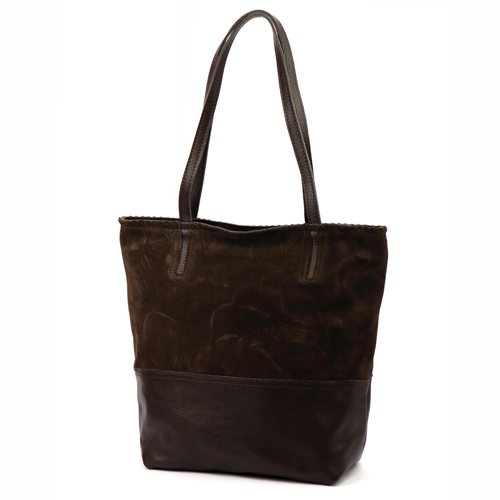 Dámská kabelka shopper kožená tmavě hnědá A4 Luka