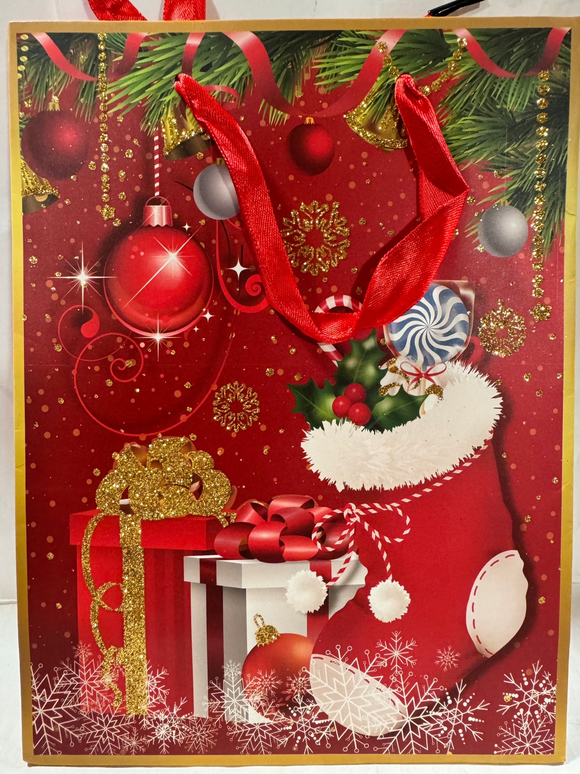 torebka prezentowa ok 26x32x10cm Mikołajki Boże Narodzenie sztywna