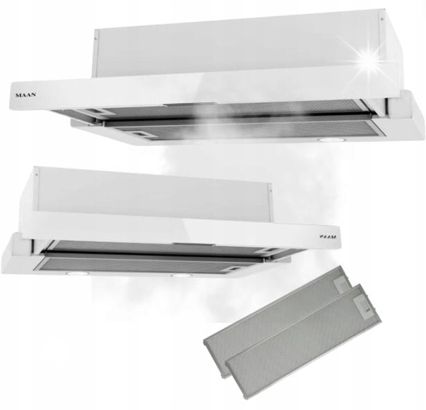 Okap kuchenny teleskopowy Maan Corona 2 Touch 60 cm Biały Podszafkowy