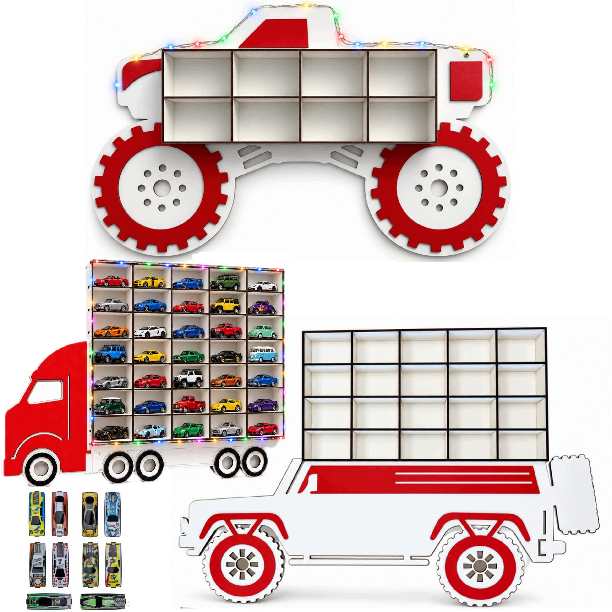 Organizer Ścienny na resoraki Auto Safari Tir Monster Truck 10 Autek
