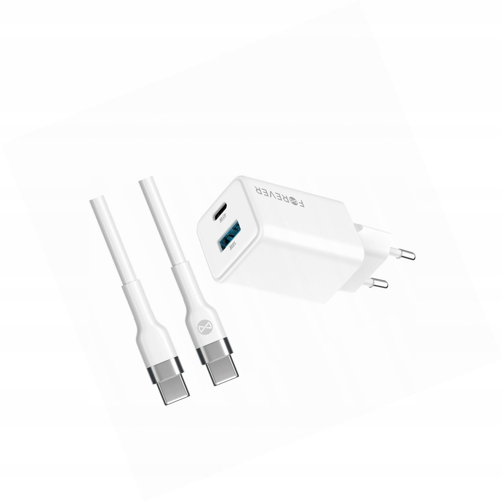 Szybka ładowarka GaN 45W 2 wejścia Usb i Usb-c z kablem do Nothing Phone 2