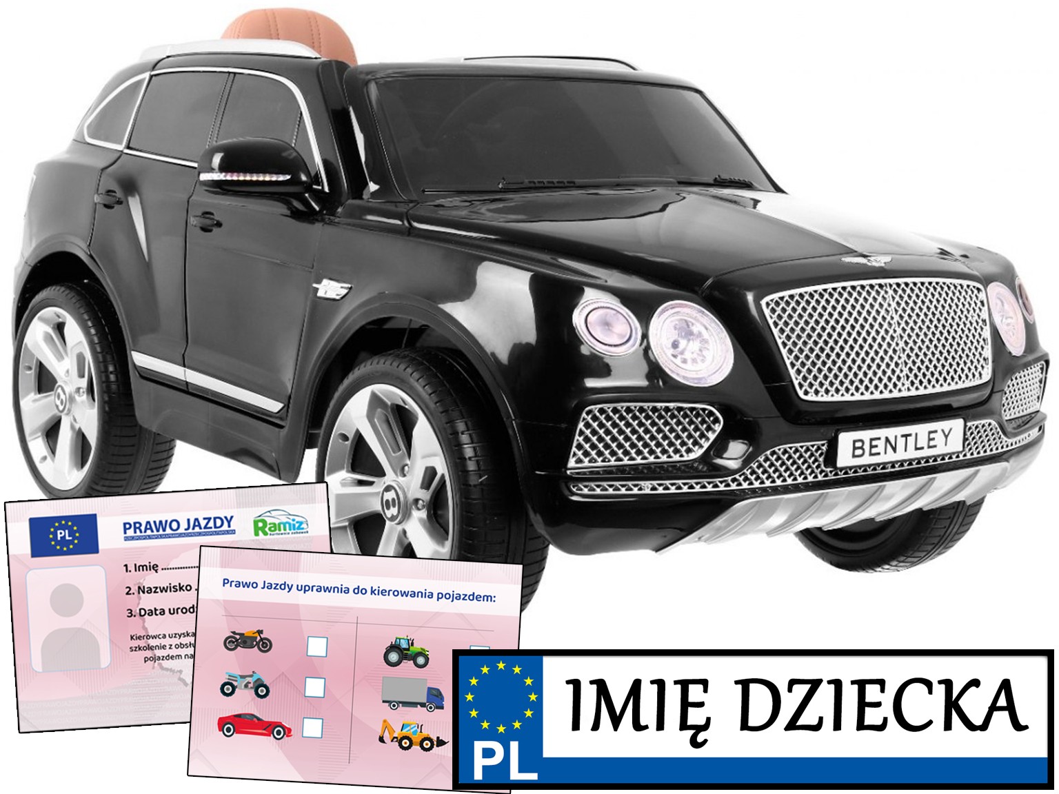 Auto Dla Dzieci na akumulator Bentley Bentayga Pilot prawo jazdy