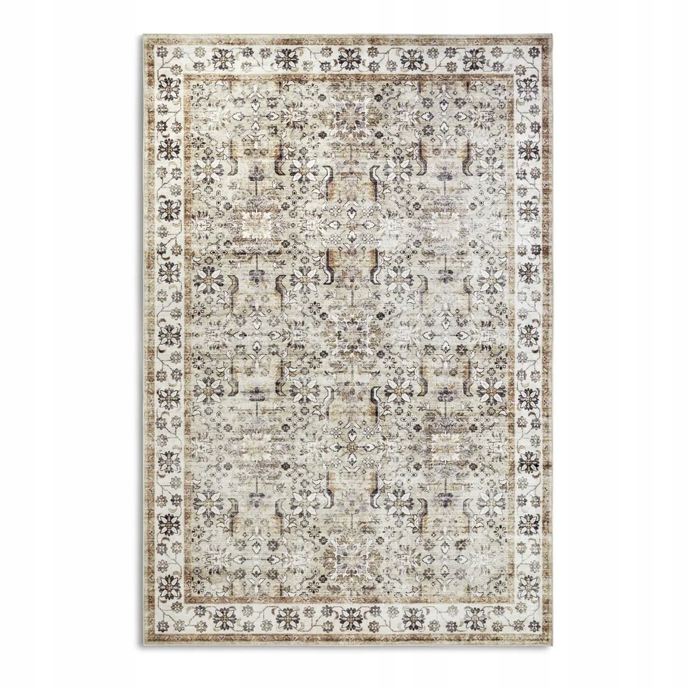 Koberec do obývacího pokoje 80x150 cm, plochý, tkaný béžovo krémový