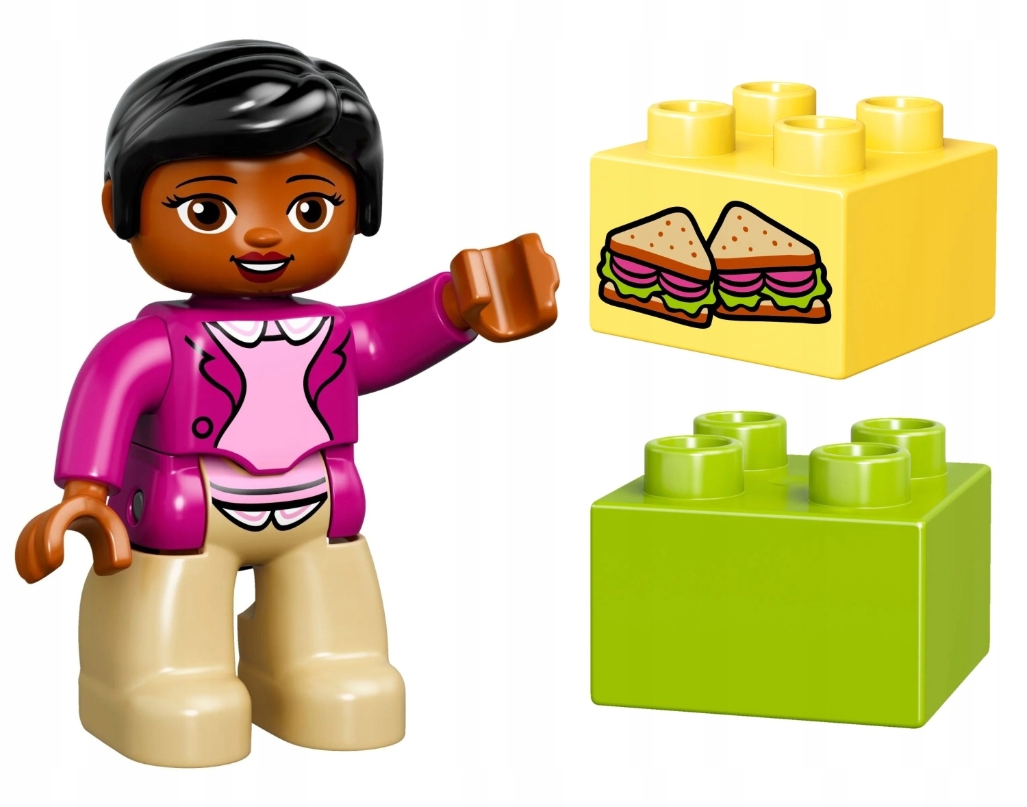 Lego Duplo Figurka Kobieta mama dziewczyna girl klocek zielony i kanapka