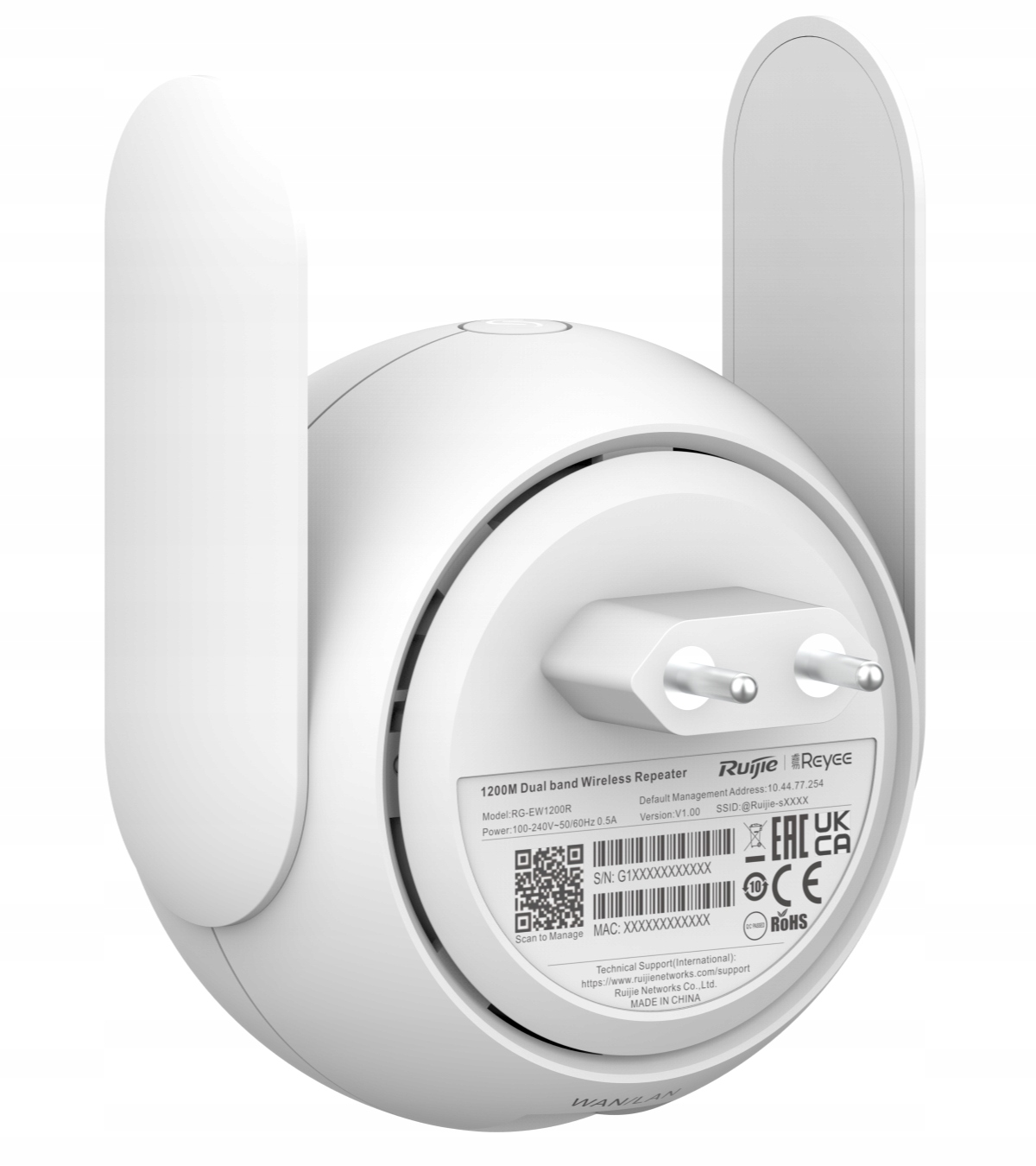 Dvoupásmový router Ruijie RG-EW1200R Wi-Fi 5 AC1200 Ideální Do Domácnosti, Kanceláře