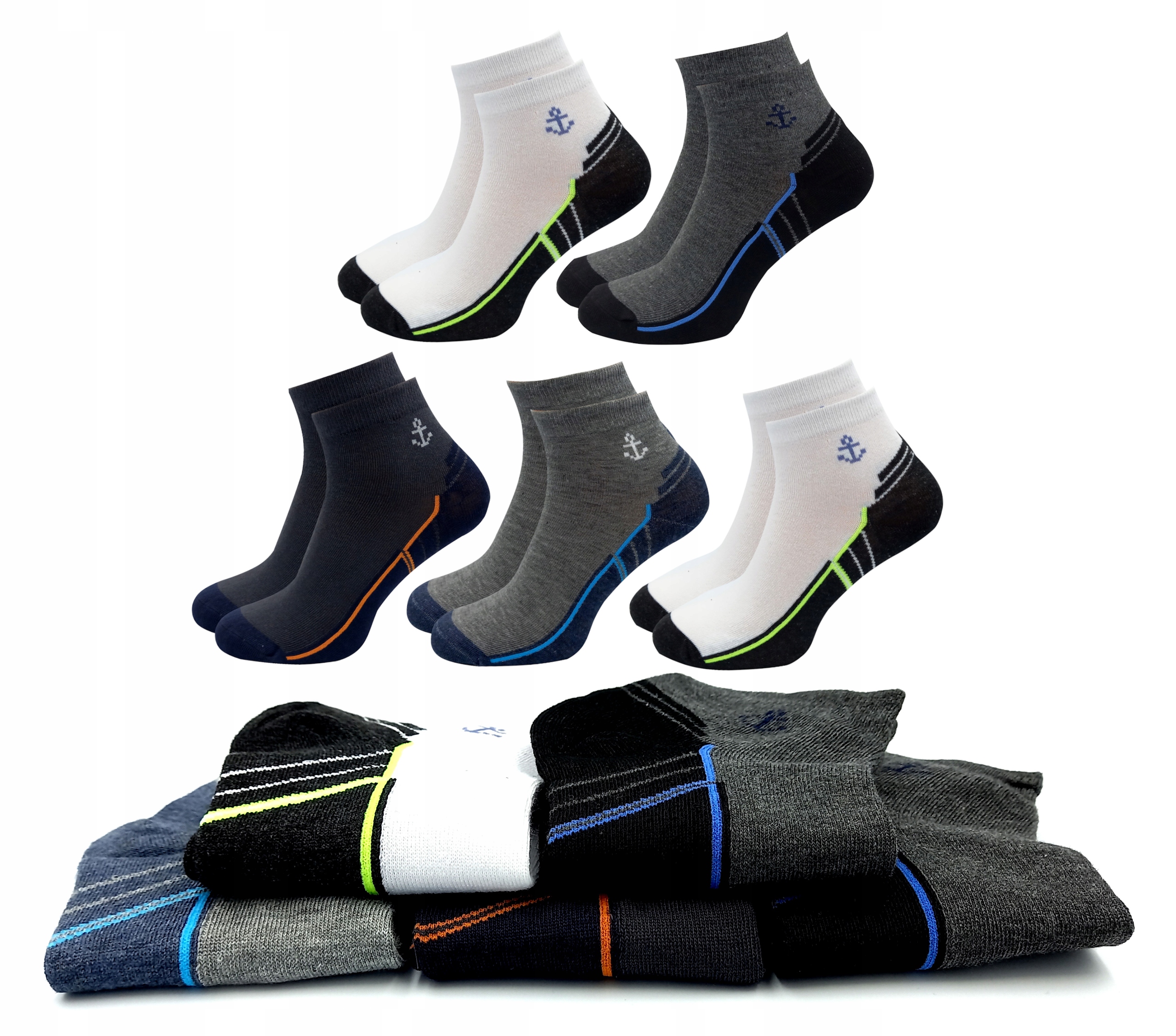 

5x Bawełniane Skarpetki Stopki męskie 43-46 Cotton