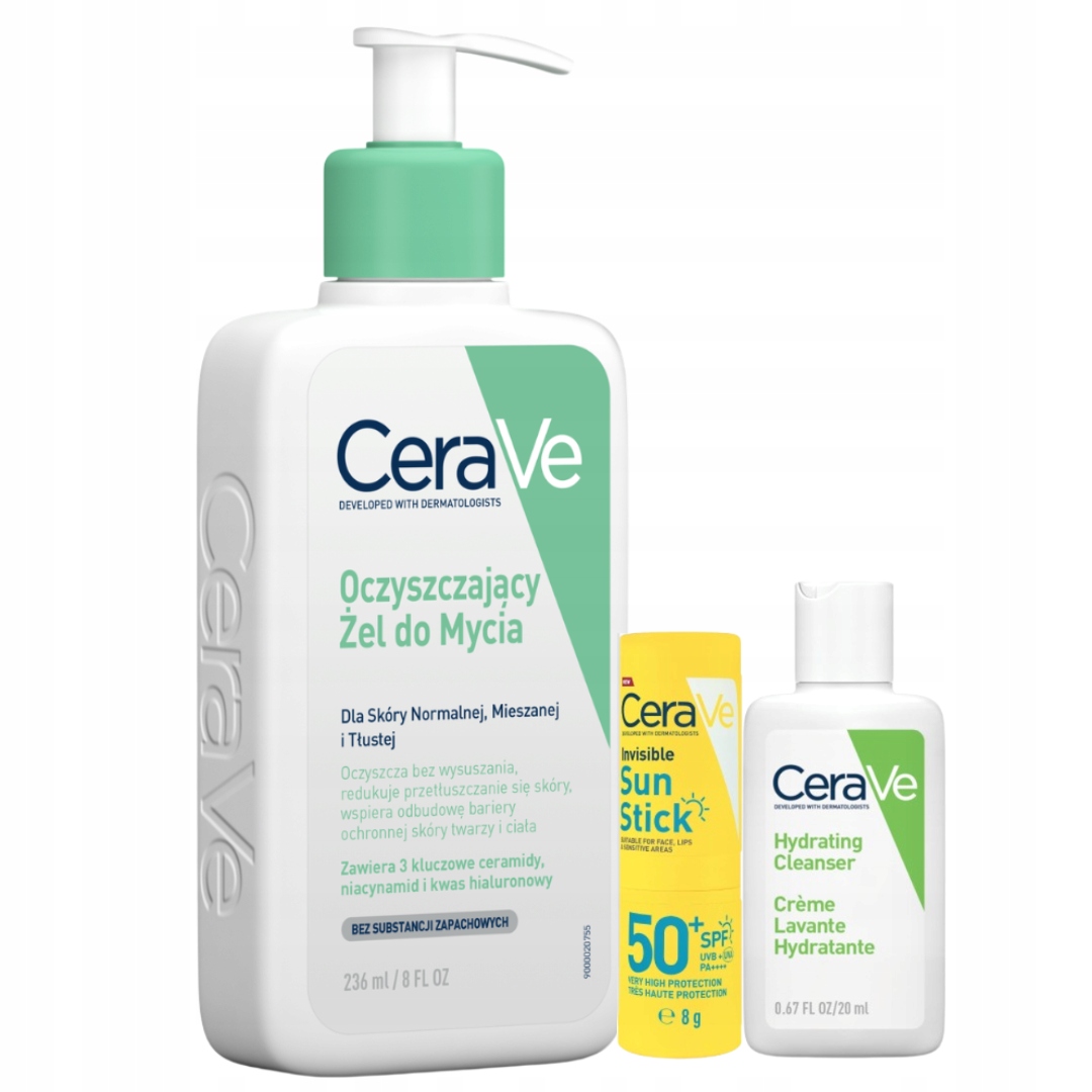 CeraVe Sztyft Spf 50+ 8g Żel Oczyszczający Skóra Normalna/Tłusta 236ml