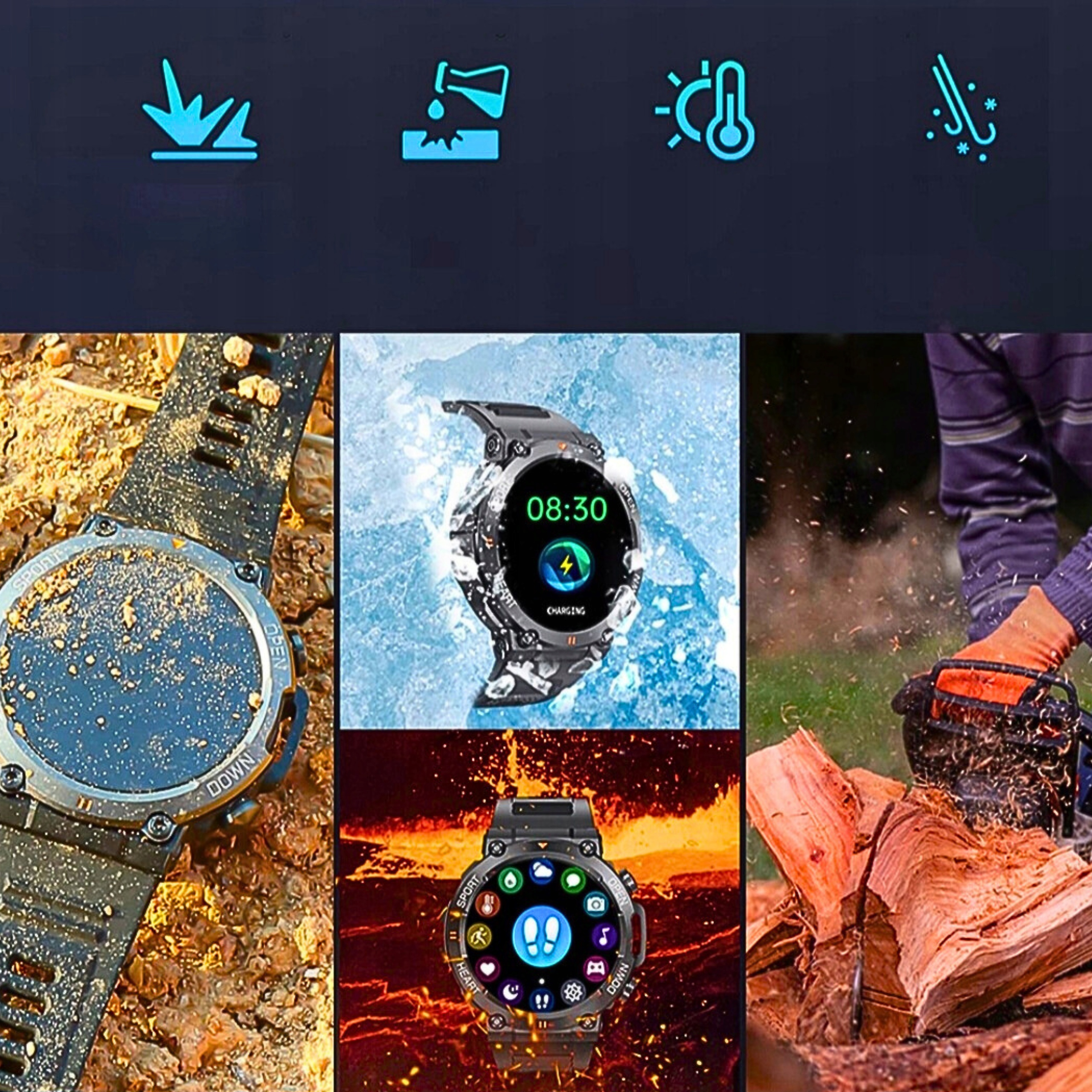 SMARTWATCH MĘSKI K56 PRO 360x360 ROZMOWY MENU PL WODOODPORNY SPORTOWY PULS Model inny