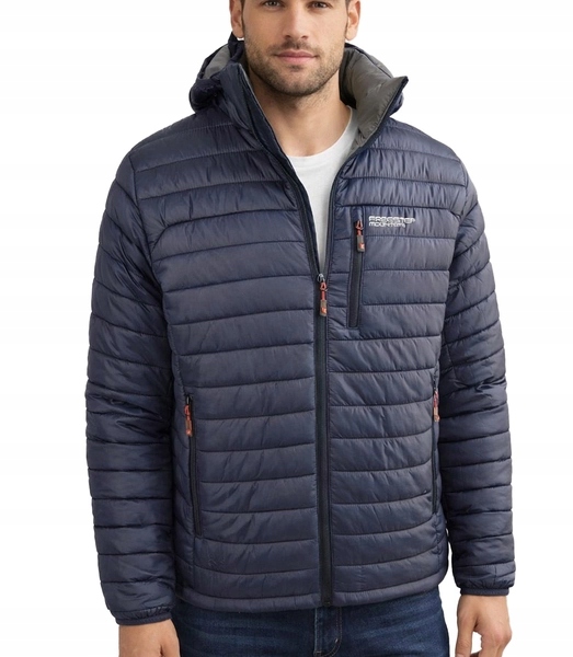 Pánská módní prošívaná bunda s odnímatelnou kapuce Agrafka M