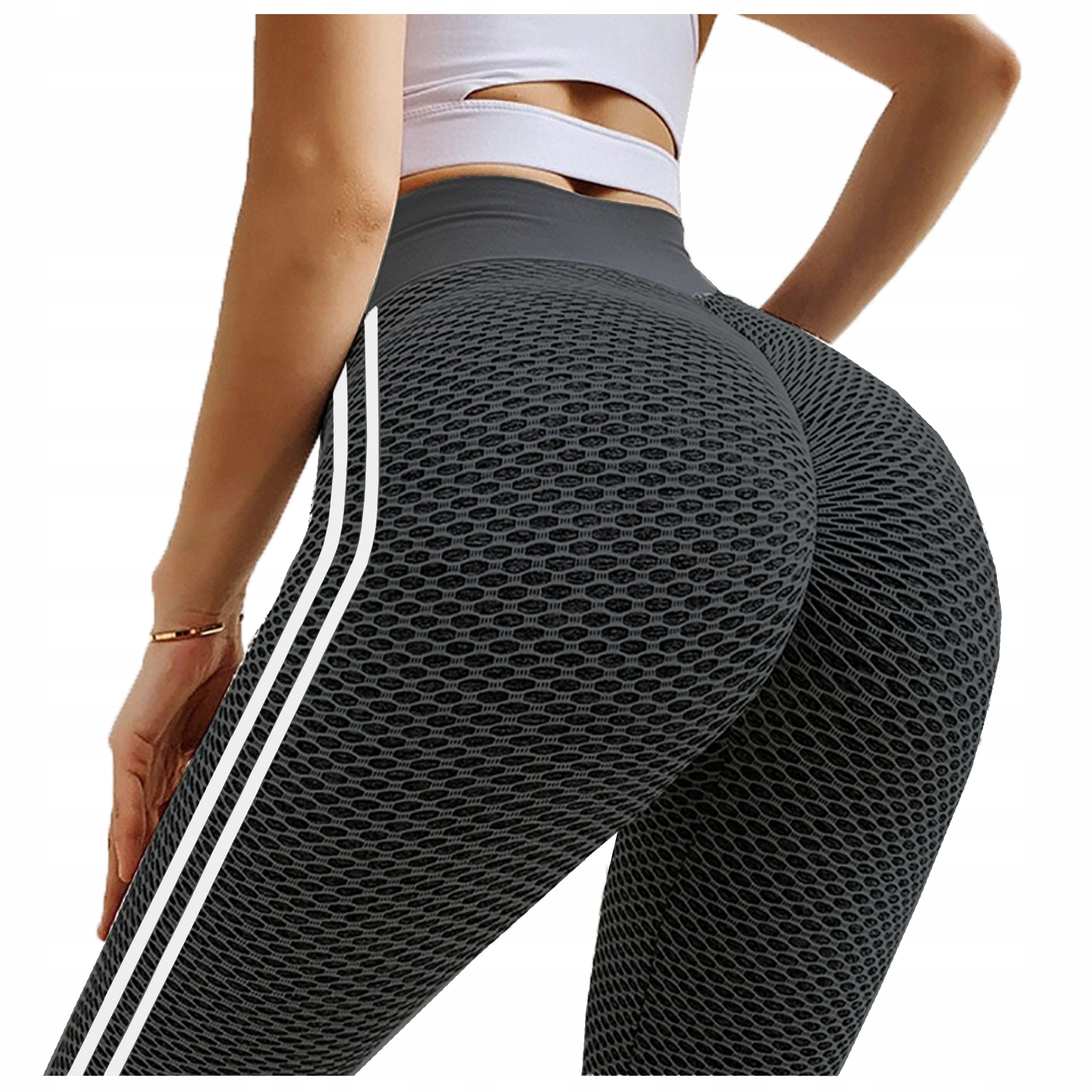 

Legginsy Push up Karbowane lampasy wysoki Stan S