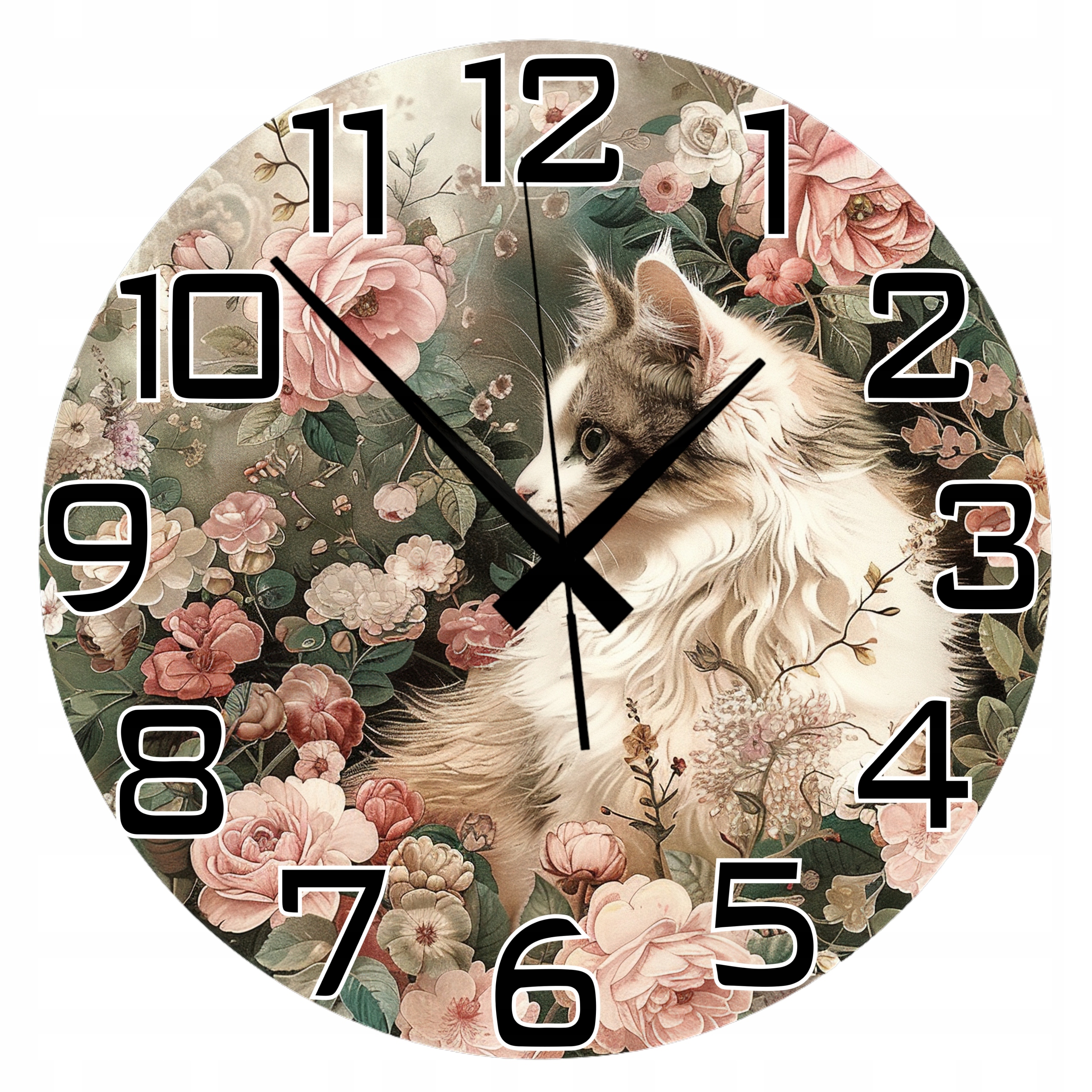 Domácí nástěnné hodiny Kočička Ideální Dárek Bezhlučný mechanismus