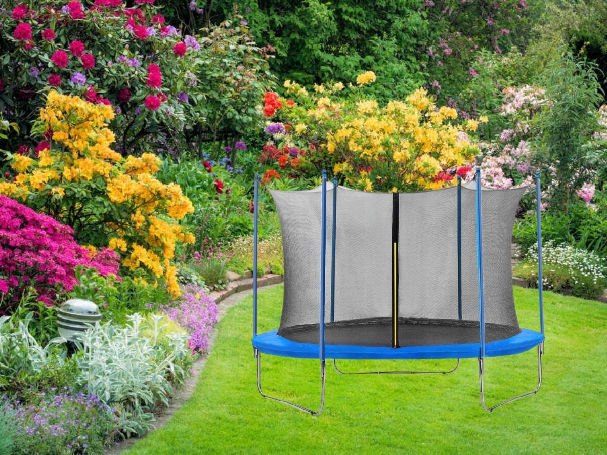 SIATKA DO TRAMPOLINY WEWNĘTRZNA 10FT 305-312cm 6 SŁUPKÓW MOCNA Waga produktu z opakowaniem jednostkowym 2.1 kg