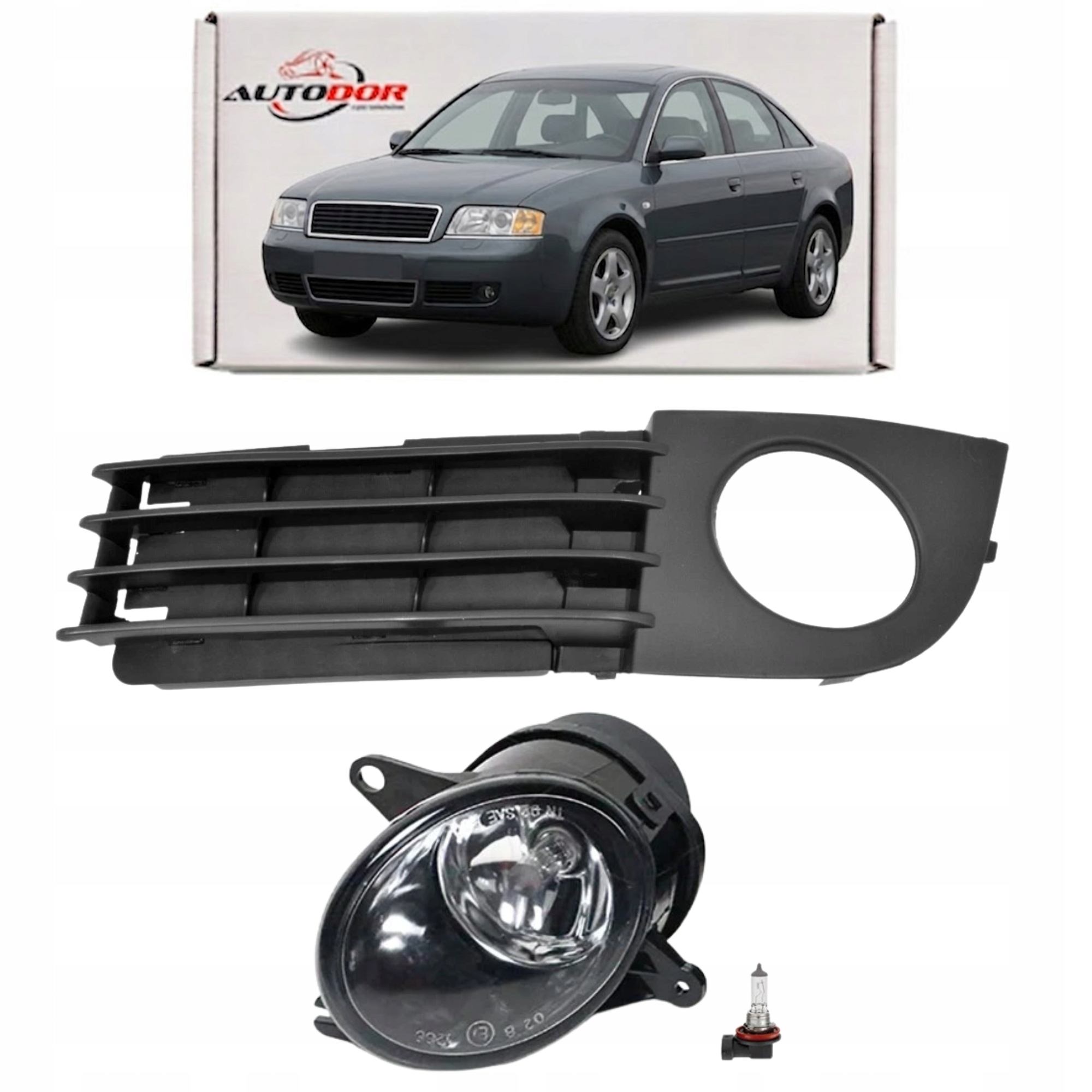 Audi A6 C5 01-05 Halogenová Mřížka Uzavřená Halogen Levý S Žárovkou Sada