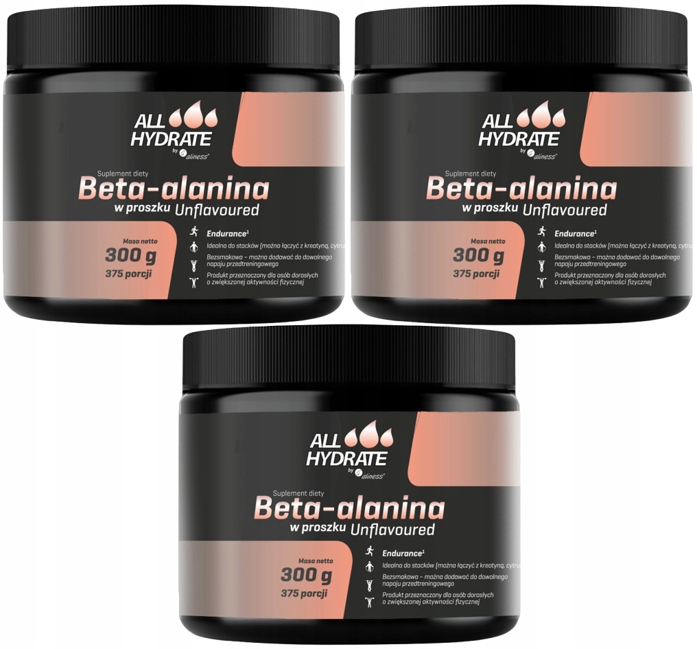 ALLHydrate Beta-Alanin 300 g prášek 3 x 375 porcí Regenerace Svaly