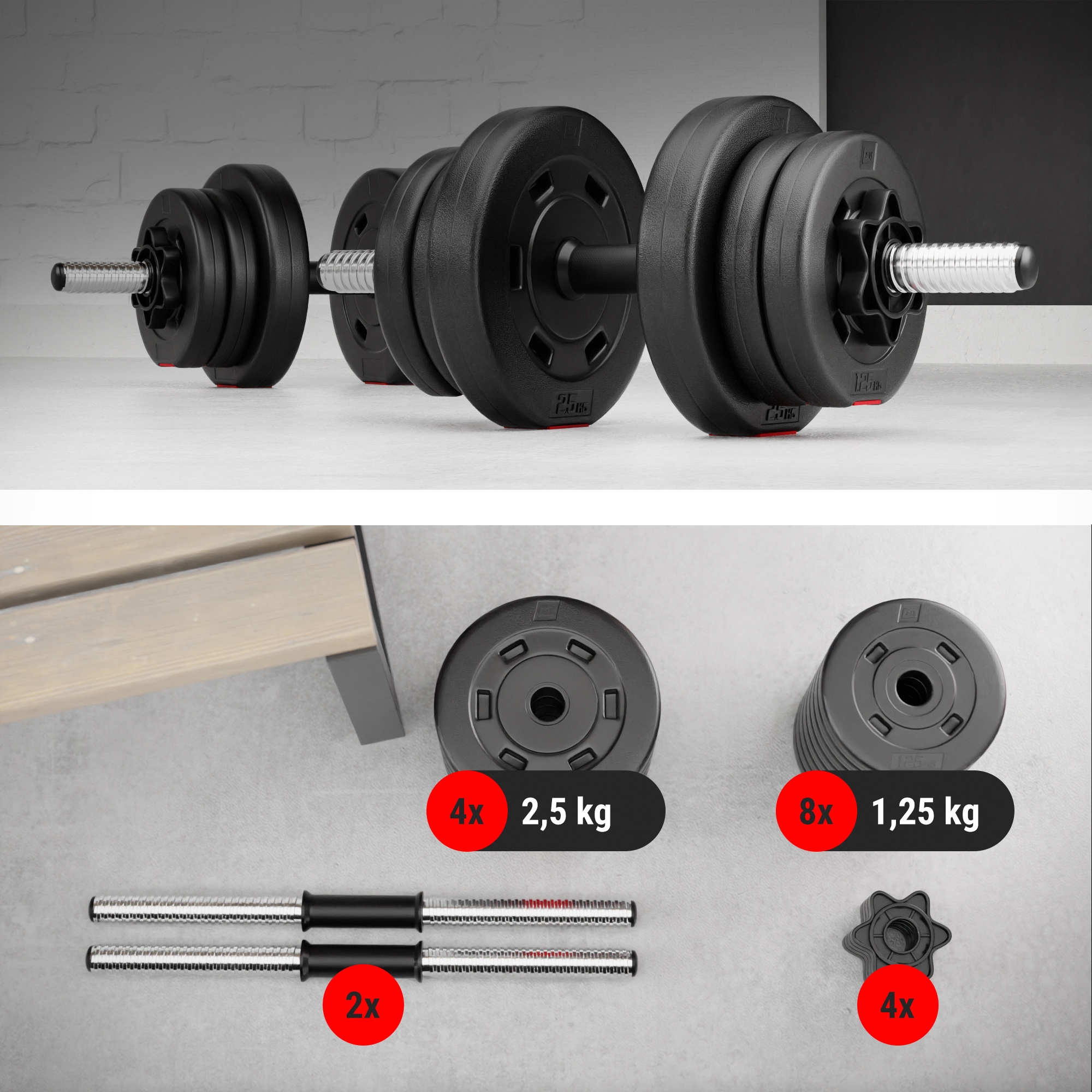Hantle kompozytowe 2x10kg bitumiczne sztangielka Rodzaj bitumiczne