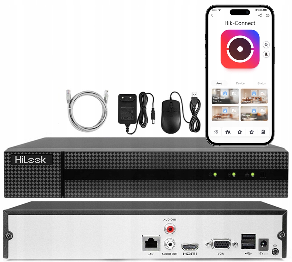 Rejestrator Ip 4-kanałowy do 8Mpx HiLook by Hikvision NVR-4CH-5MP Aplikacja