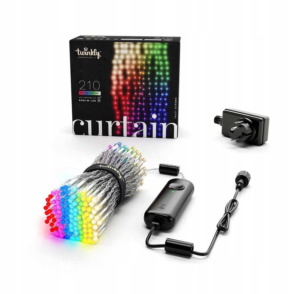 Twinkly Curtain 210 Rgbw Led záves, Led svetelná clona s WiFi/BT ovládaním cez aplikáciu