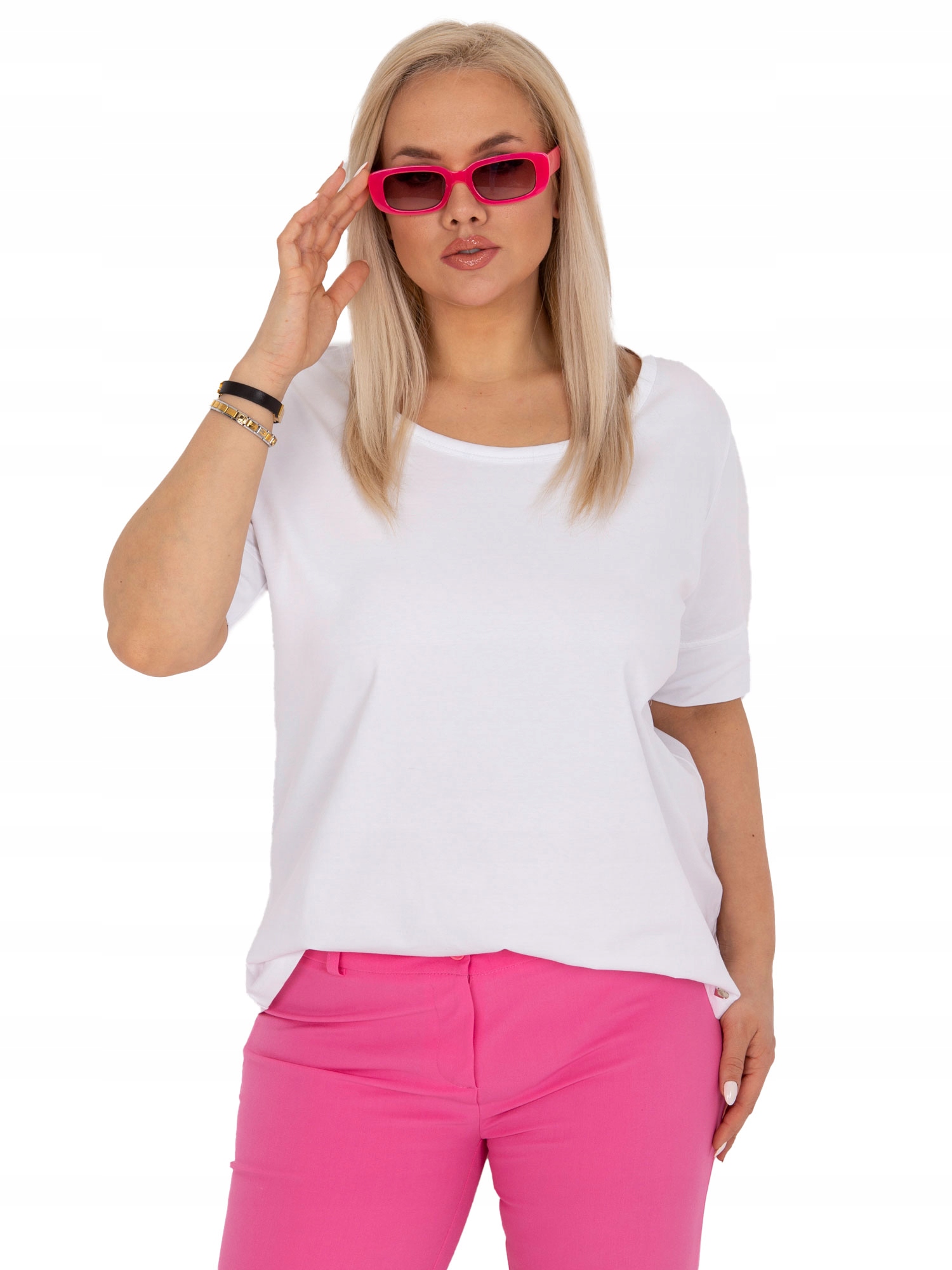

Gładka Koszulka Damska t-shirt Plus Size - XL