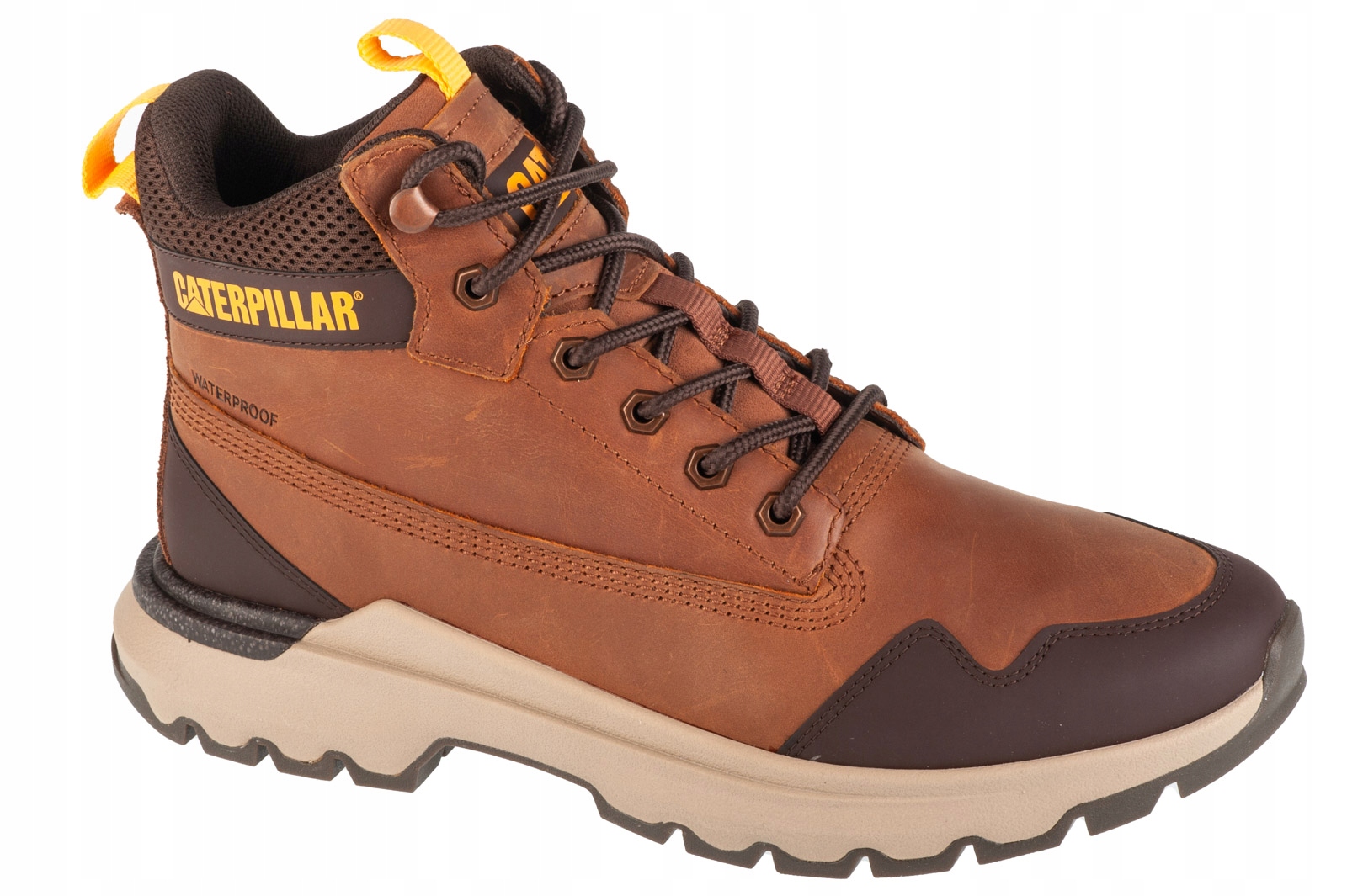 Caterpillar Colorado Sneaker Wp [46] Pánské kožené tenisky, hnědé