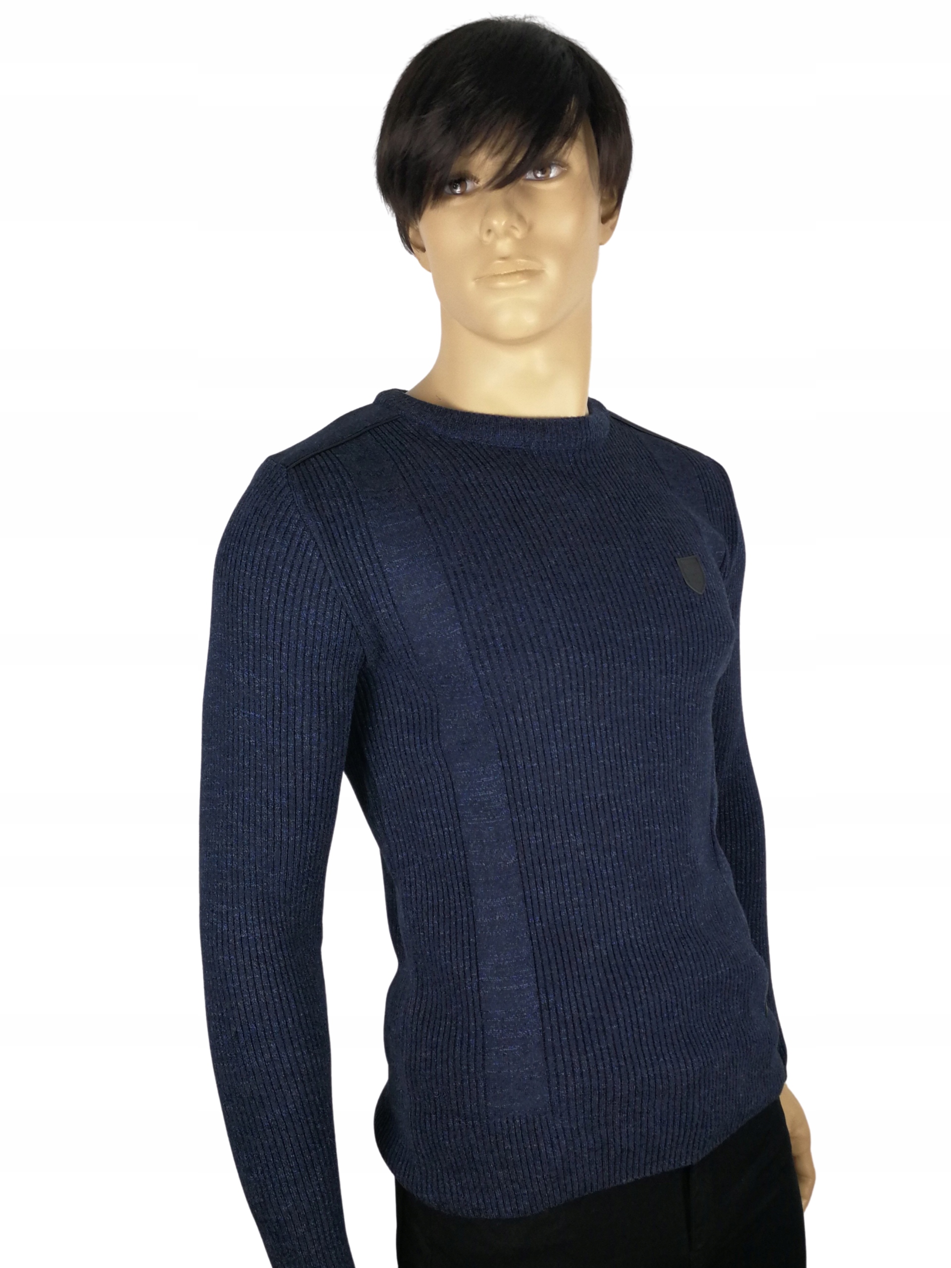

sweter slim N81pg Produkt Polski niebieski L