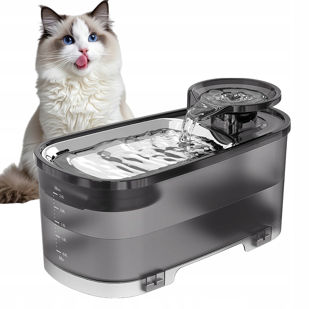 Levně Automatická Napáječka Fontána Pro Kočky Psa Tichá S Filtrem 2.5L Vodní Miska