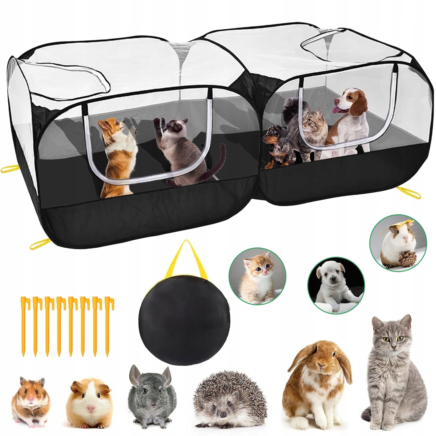 Levně Kotec Kennelová Klec Pro Malá Zvířata Látková Skládací