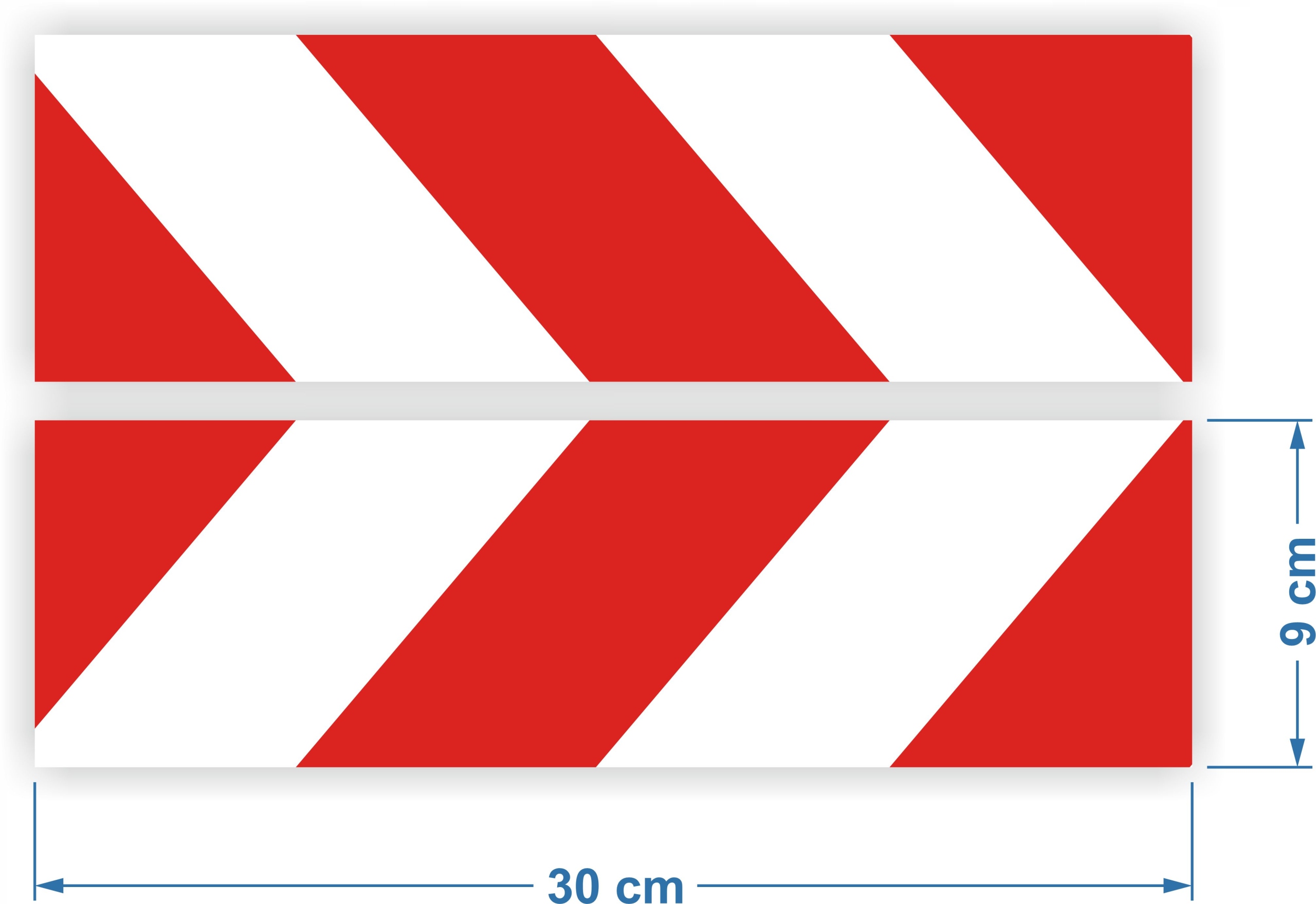 NAKLEJKI PASY OSTRZEGAWCZE ODBLASKOWE 9x30cm