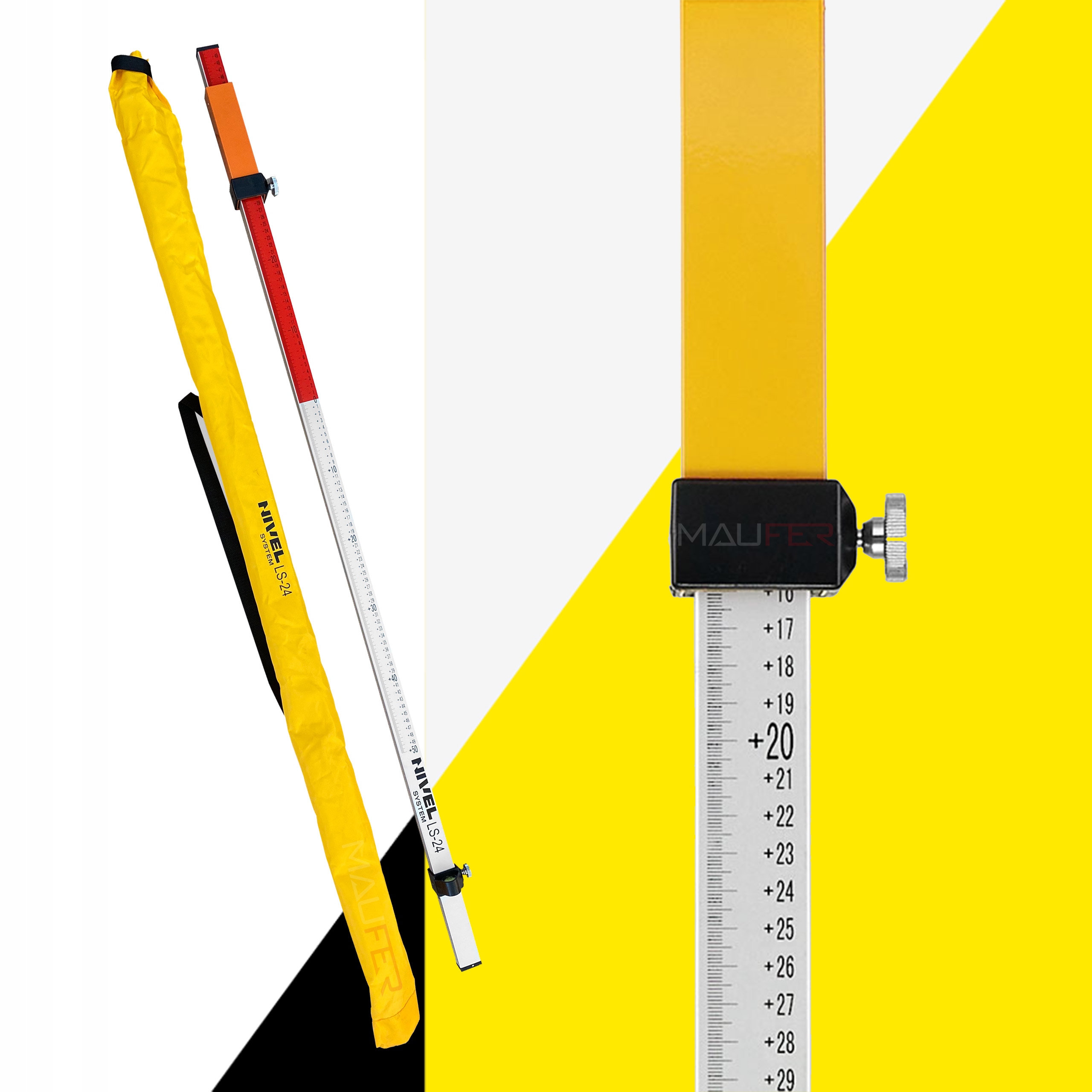 NIWELATOR TERENU NIVEL SYSTEM NL520R DIGITAL LASER OBROTOWY + STATYW + ŁATA Zakres samopoziomowania 5 +/-°