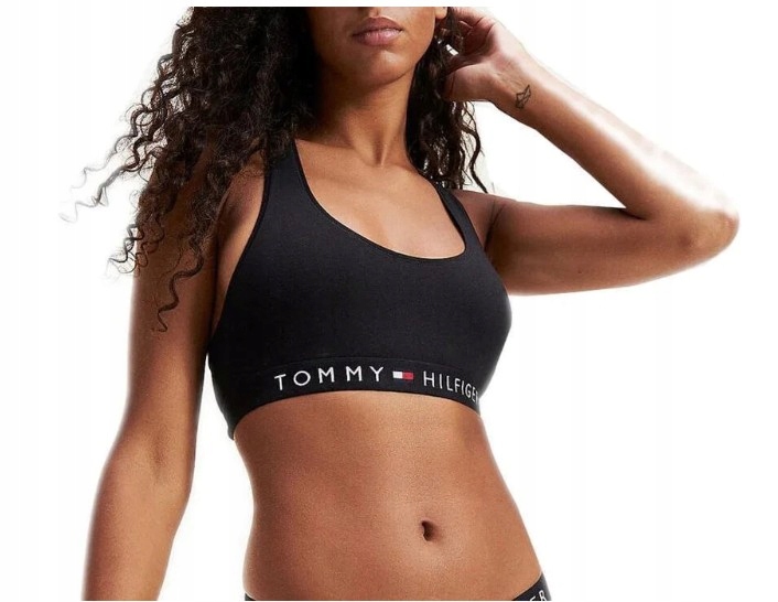 Stanik Biustonosz Sportowy Tommy Hilfiger Bralette Black czarny rozm.L