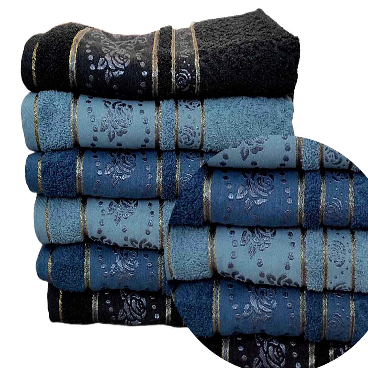 KOMPLET RĘCZNIKÓW ZESTAW 6 SZTUK RĘCZNIKI BAWEŁNIANE GRUBE