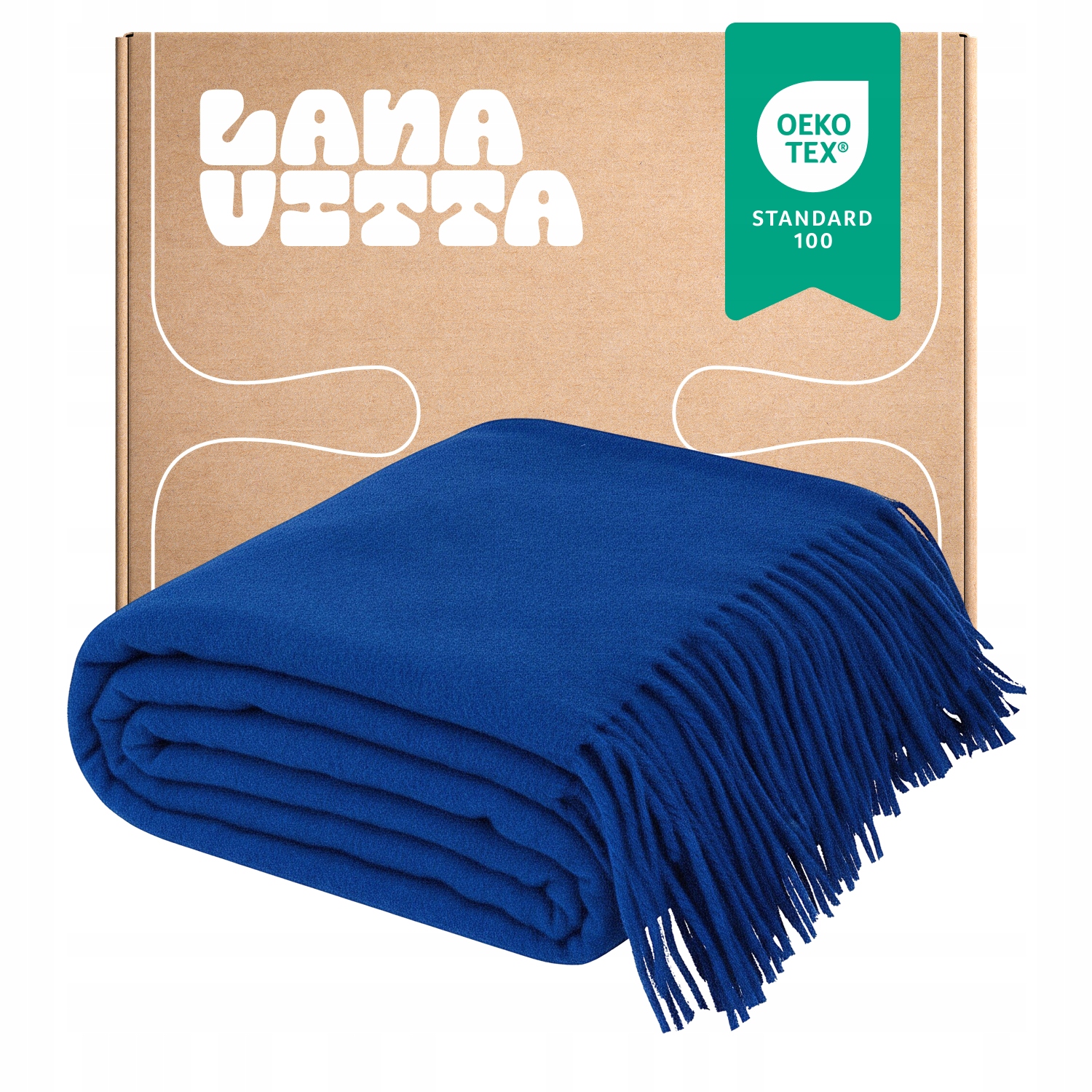 Vlněná deka Grand 100% Vlna Pled Světle modrá 140 x 200 cm