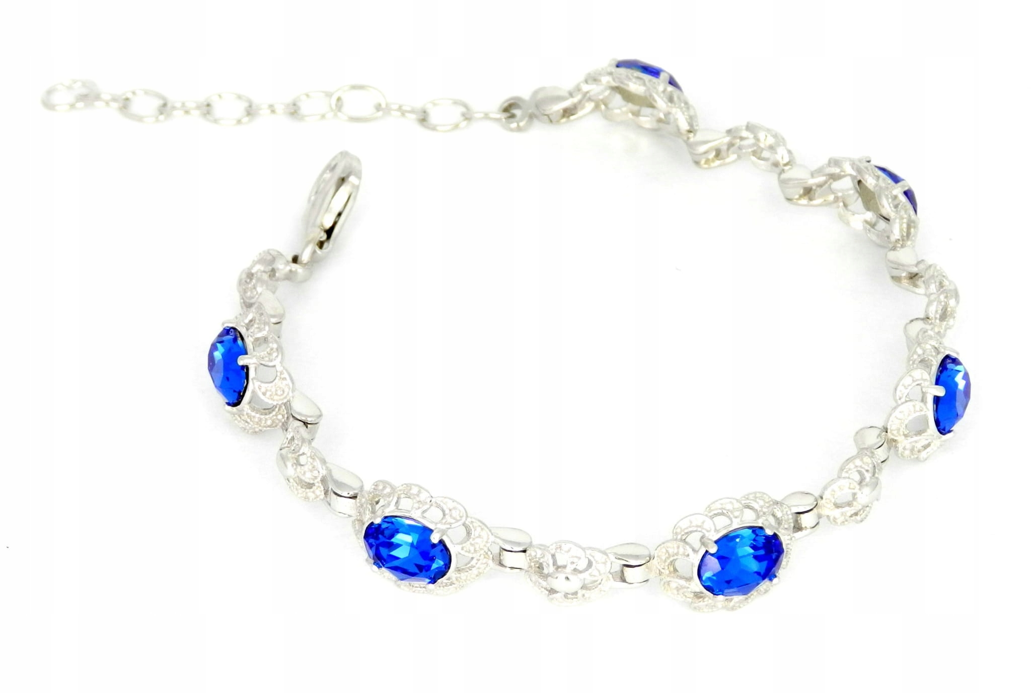 Modrý náramek křišťál Swarovski stříbro
