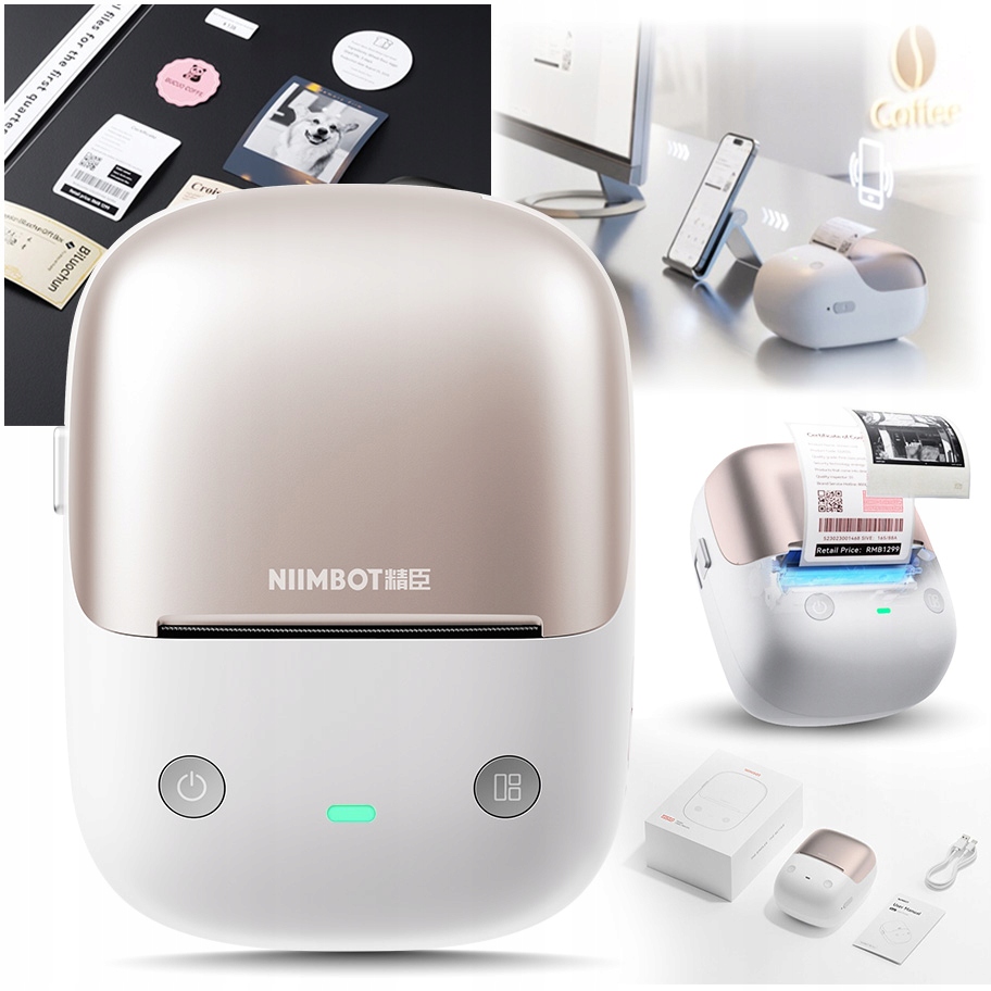 Drukarka termiczna etykiet samoprzylepnych B2 Pro Niimbot 300 DPI Bluetooth