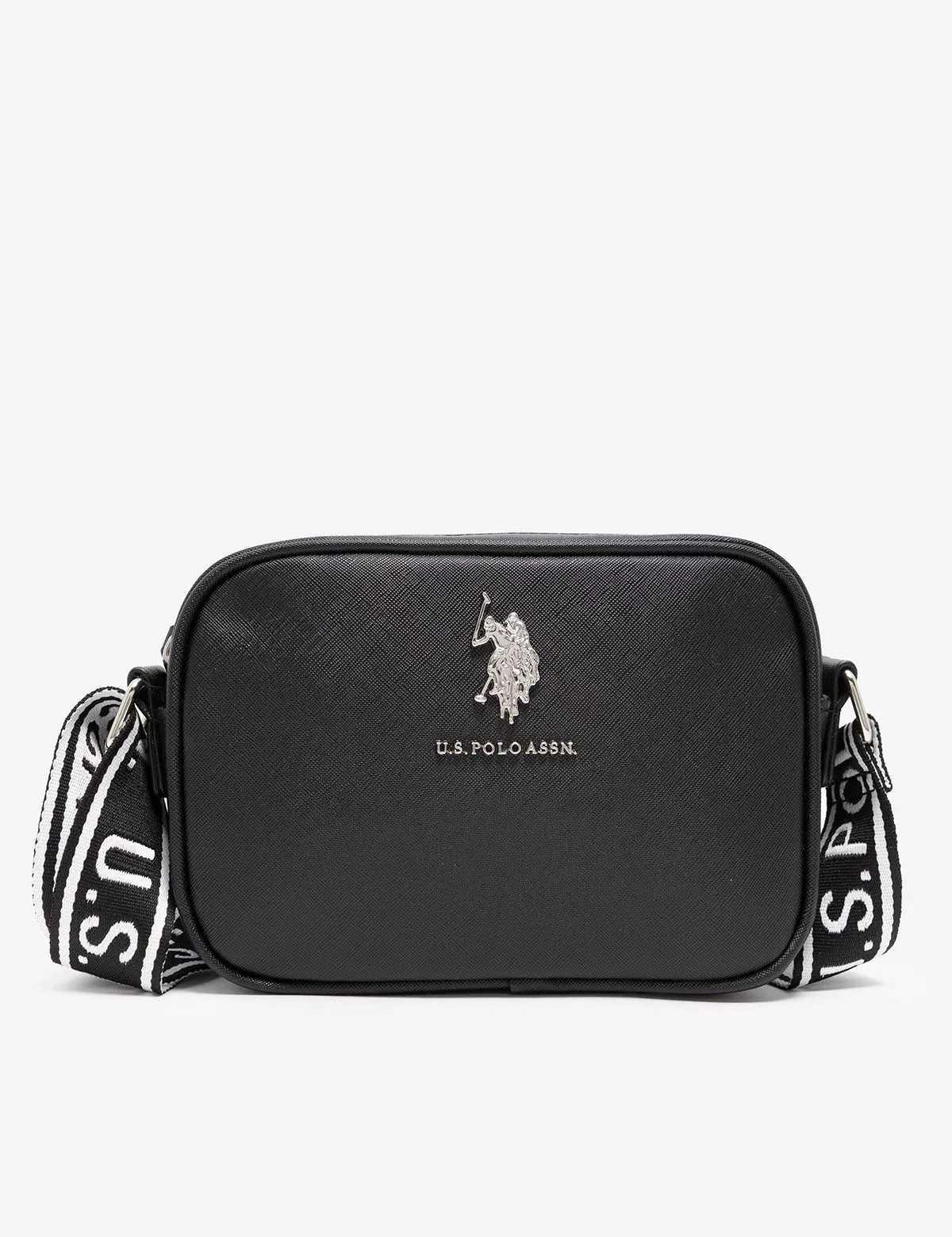 U.s. Polo Assn. dámská kabelka, crossbody Classic černá se stříbrným logem