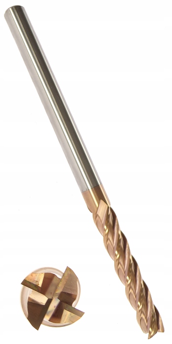 Frez Węglikowy 10mm Długi 150mm 55HRC Fi10 Vhm Palcowy 4 Pióra 10x50x150