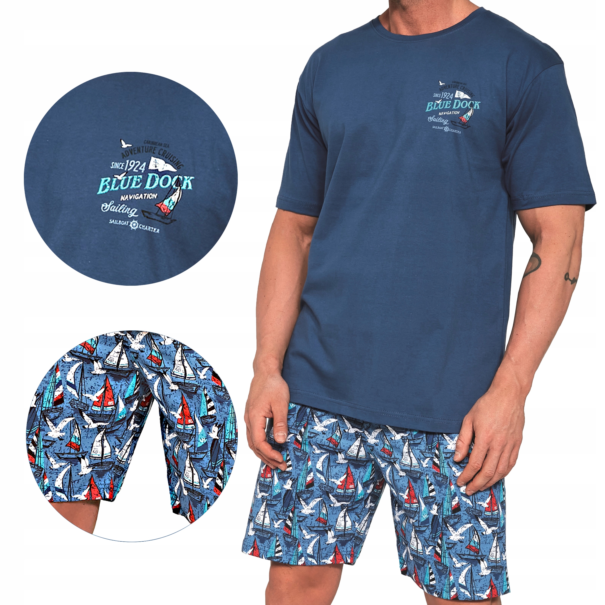 

Piżama Cornette 326/104 Blue Dock 2 bawełna XL