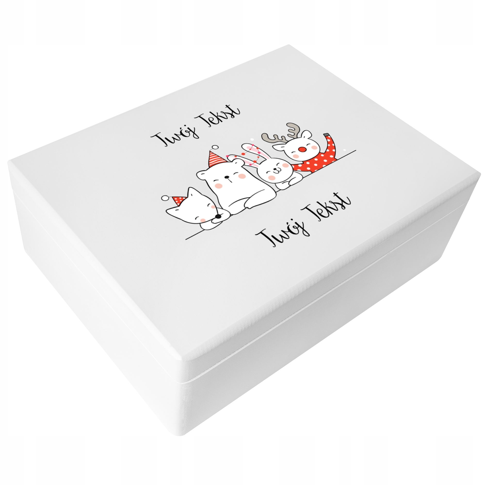 Krabička s přáním dárek Vánoční tisk Uv 40x30x14 cm