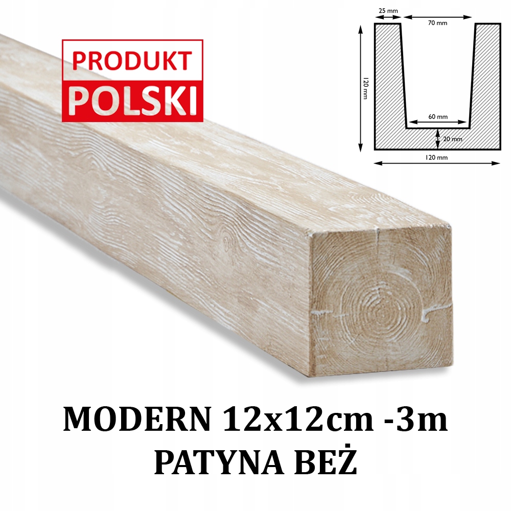 

Belki Rustykalne Belka Modern Imitacja 12x12 3 m