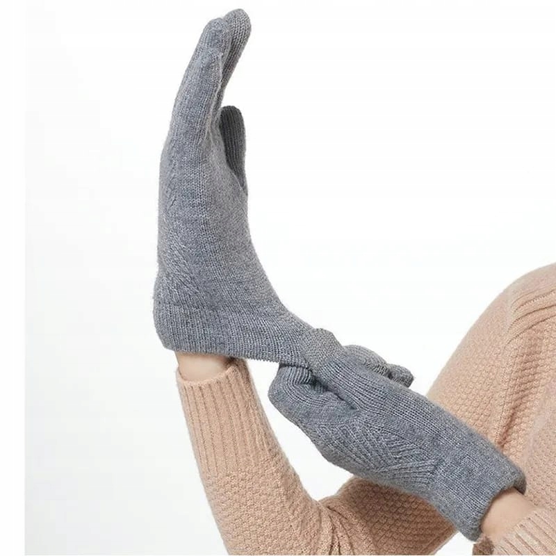 RĘKAWICZKI ZIMOWE DAMSKIE CIEPŁE GRUBE RÓŻOWE DOTYKOWE Marka inna