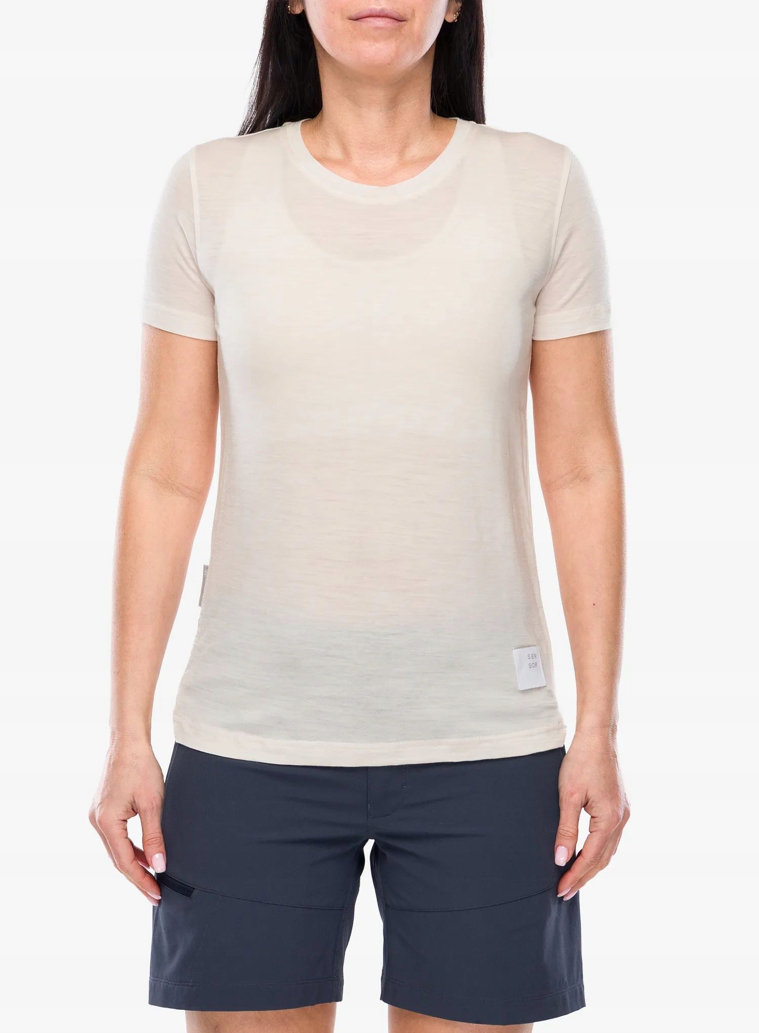 Tričko merino tričko Sensor Merino Lite Tee Ss béžová mottled XL