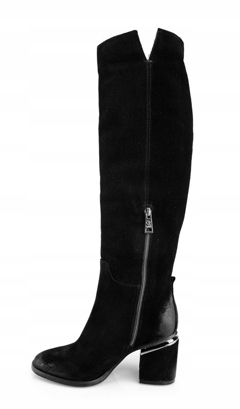 CARINII B5883 MUSZKIETERKI SKÓRA ZAMSZ CZARNE Płeć kobieta