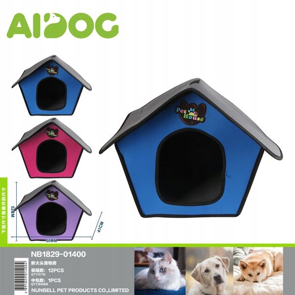 Levně Budka pro psa kočku Domeček pelíšek 53x52 cm