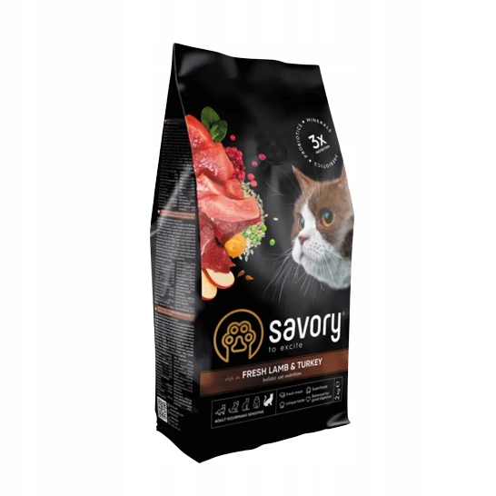 Savory Adult Cat Sensitive Lamb&turkey 2kg karma dla kotów wrażliwych