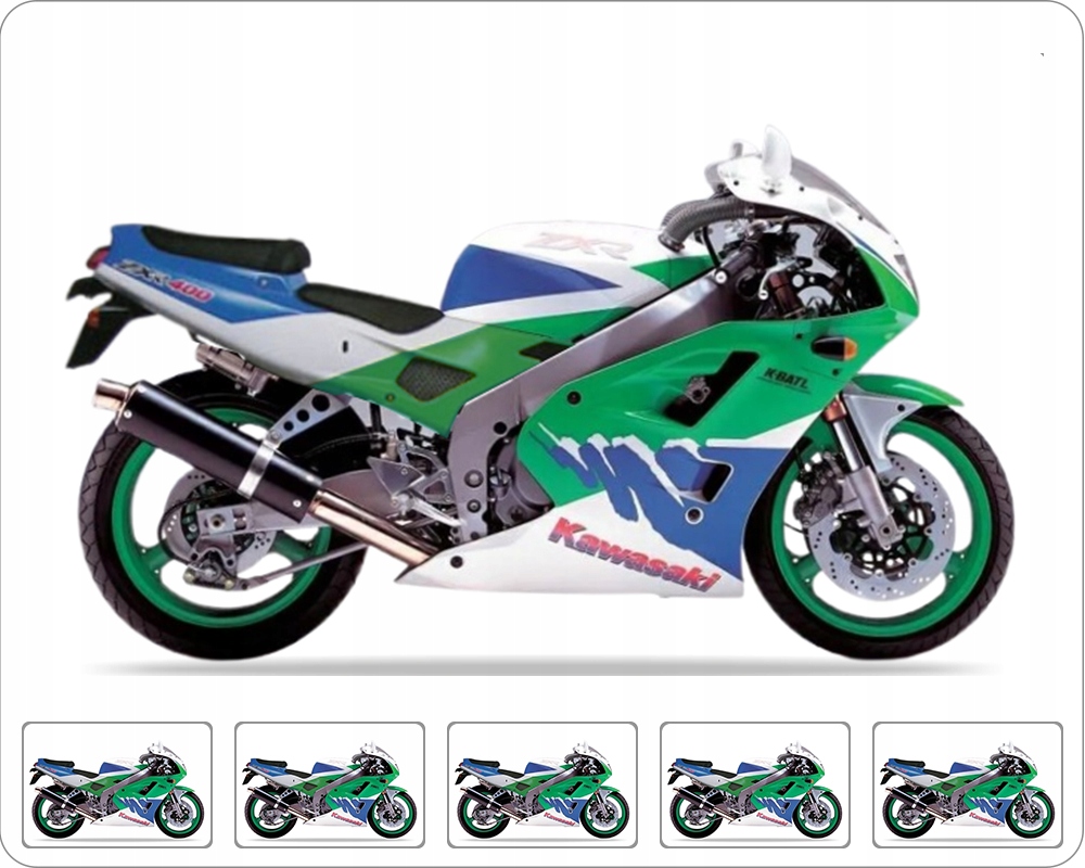 Samolepky Juula Pro Kawasaki Zxr 400 1993 Bílá Zelená Modrá 36
