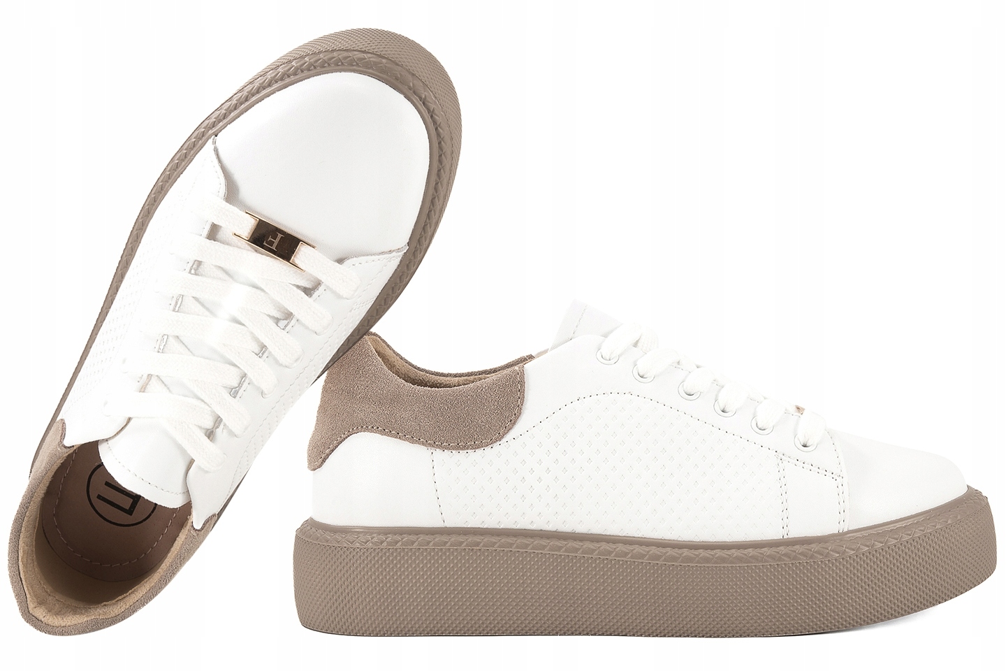 Filippo DP7502 Dámské Polobotky Tenisky Na Platformě, Kožené, bílé, 38