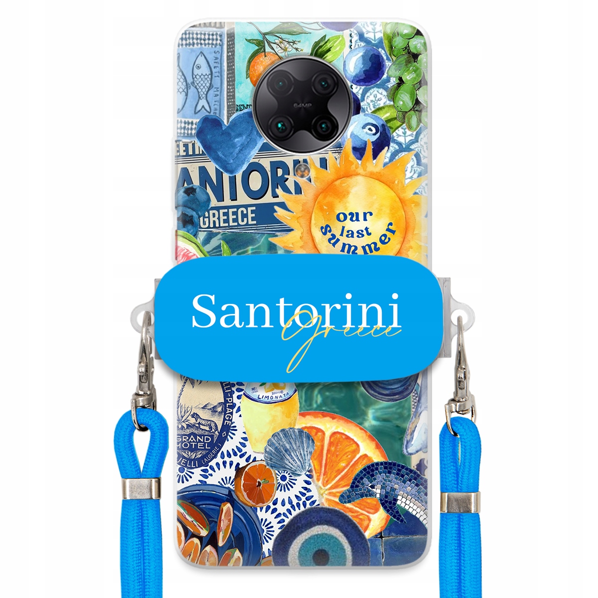 Puzdro pre Xiaomi Redmi K30 Pro Modré vodítko držiak Santorini Sea Vibes