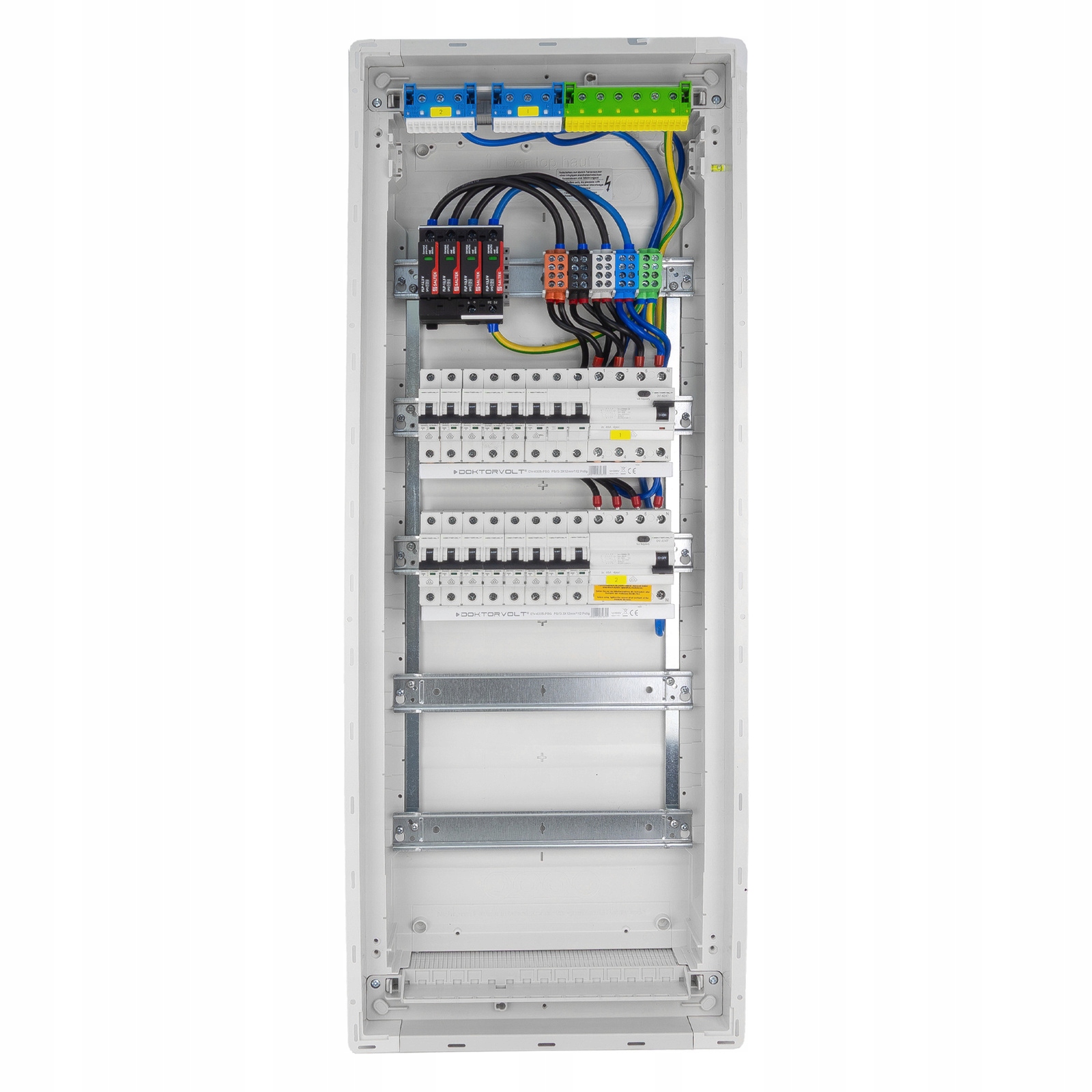 Podomítkový modulární rozvaděč 5x12 chráněný 14xMCB 2xRCCB Vde